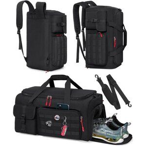 gym bag men travel duffel backpack carry on weekender shoe laptop 45l sports gym